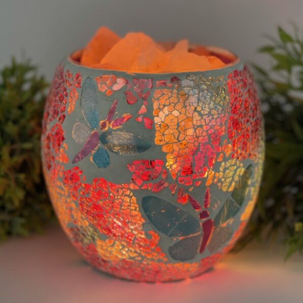 Mosaic Glass Vase Lamp - Butterfly
