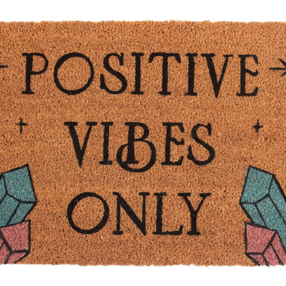 Door Mat - Natural positive vibes only