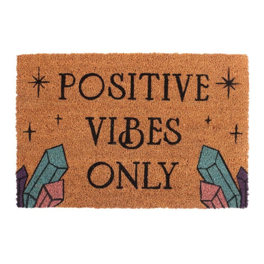 Door Mat - Natural positive vibes only