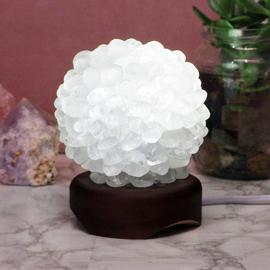 Crystal Ball Lamp with Timber Base