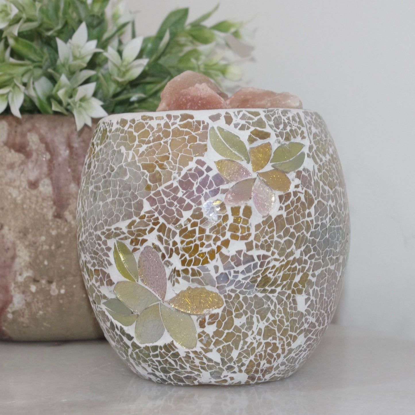 Mosaic Glass Vase Lamp - Frangipani