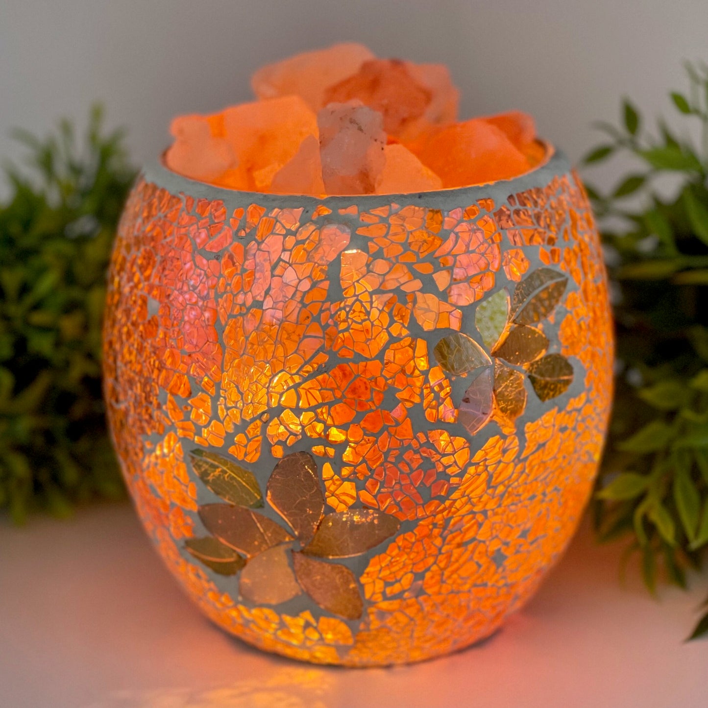 Mosaic Glass Vase Lamp - Frangipani