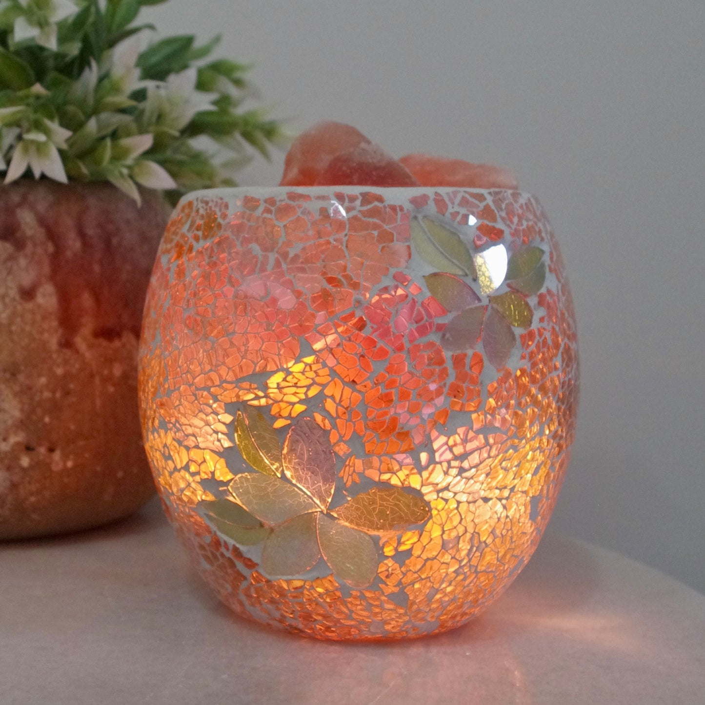 Mosaic Glass Vase Lamp - Frangipani