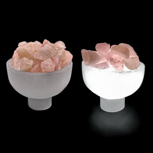 Selenite Fire Bowl Lamps