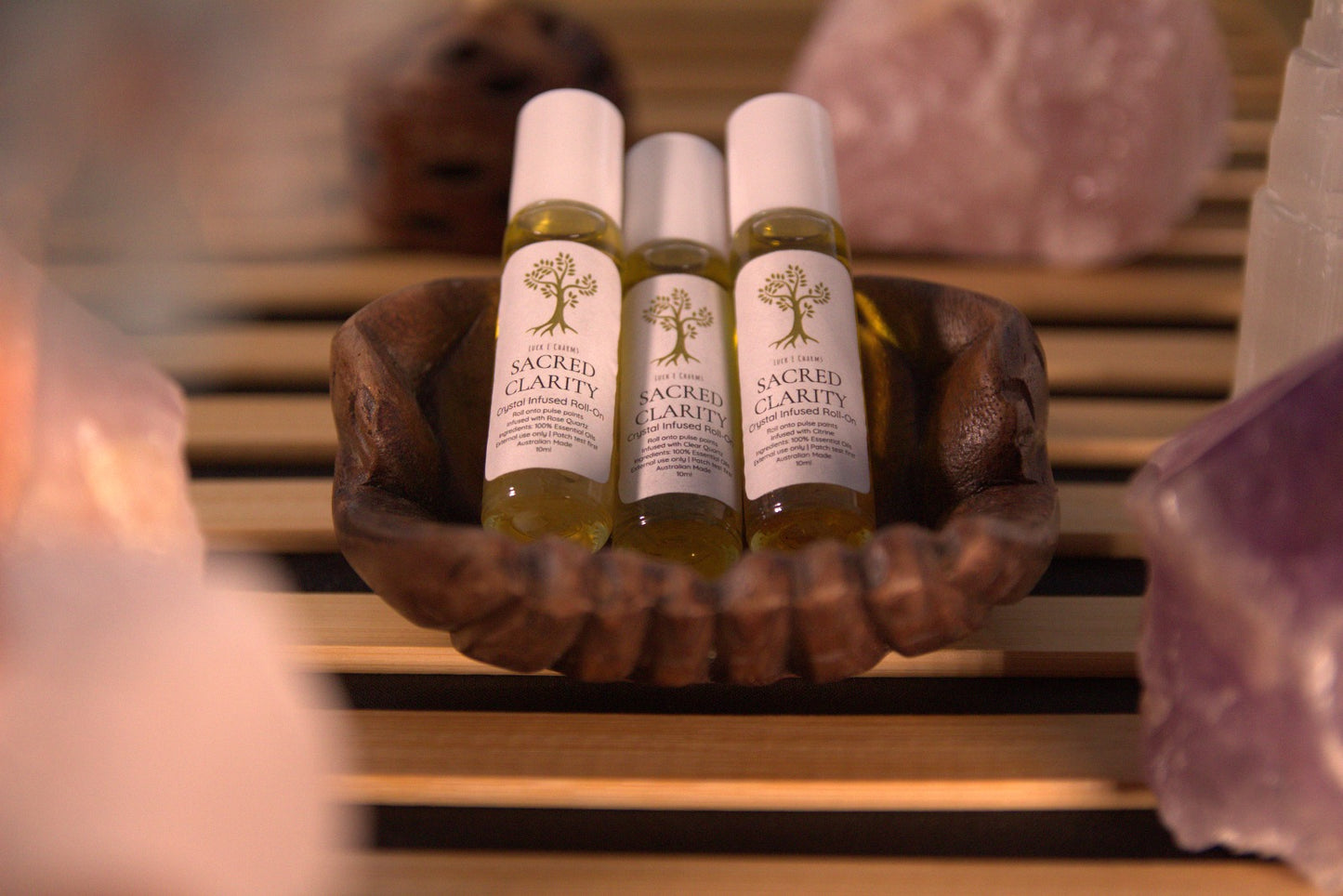 Sacred Clarity – Gem Chip Roller Bottles
